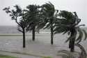 Winds from Hurricane Gustav push the waters of Lake Pontchartrain onto the sea wall in New Orleans, Monday, Sept. 1, 2008.
(AP Photo/Bill Haber)